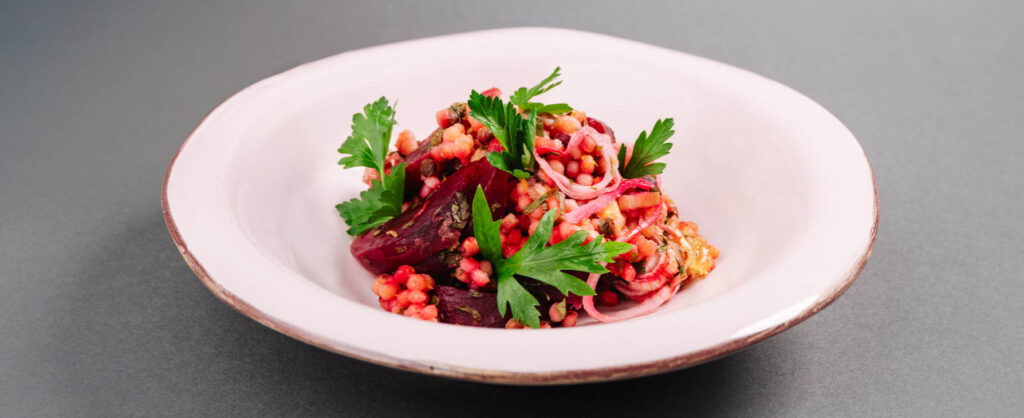 Rezept Fregola-Principessa mit Rande und Mozzarella Hiltebrand